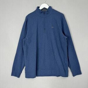 Vineyard Vines Saltwater Pullover Men XL Blue Performance Whale 1/4 Zip Preppy